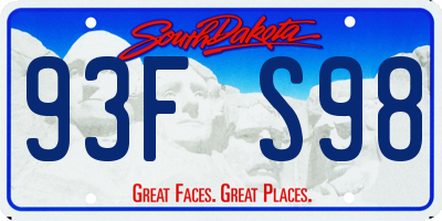 SD license plate 93FS98