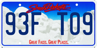 SD license plate 93FT09