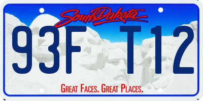 SD license plate 93FT12