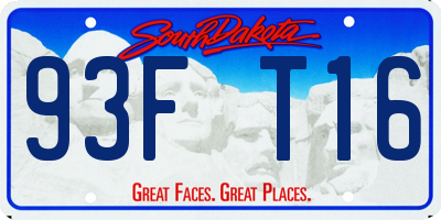 SD license plate 93FT16