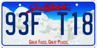 SD license plate 93FT18