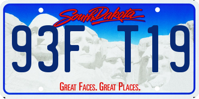 SD license plate 93FT19