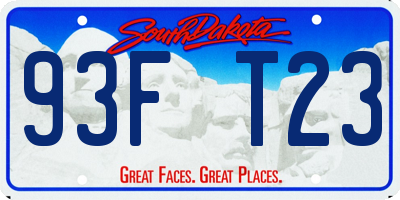 SD license plate 93FT23