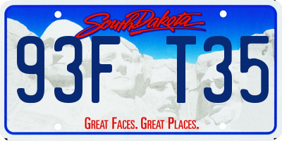 SD license plate 93FT35