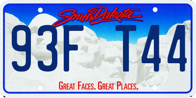 SD license plate 93FT44