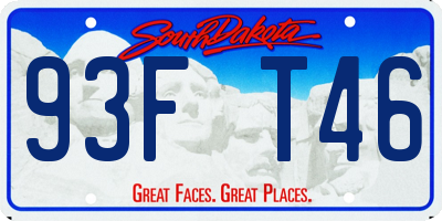 SD license plate 93FT46