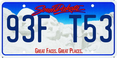 SD license plate 93FT53