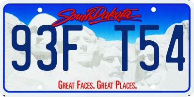 SD license plate 93FT54