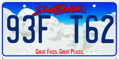 SD license plate 93FT62