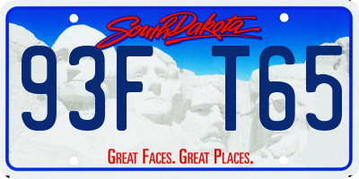 SD license plate 93FT65