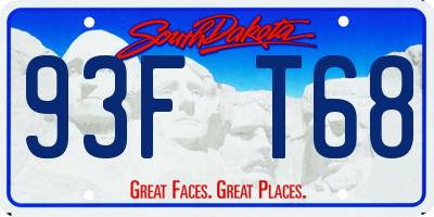 SD license plate 93FT68