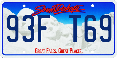 SD license plate 93FT69