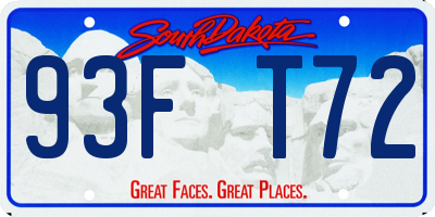 SD license plate 93FT72