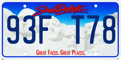 SD license plate 93FT78