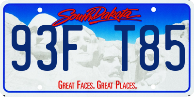 SD license plate 93FT85