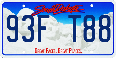 SD license plate 93FT88