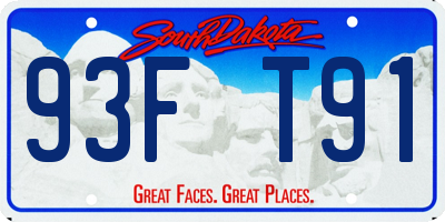 SD license plate 93FT91