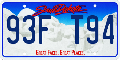 SD license plate 93FT94