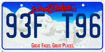 SD license plate 93FT96