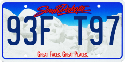 SD license plate 93FT97