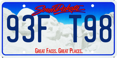 SD license plate 93FT98