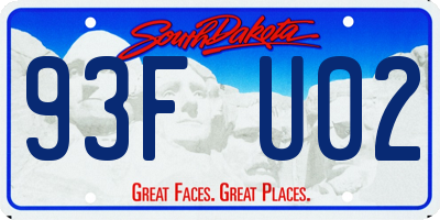 SD license plate 93FU02