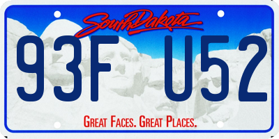 SD license plate 93FU52
