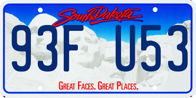 SD license plate 93FU53