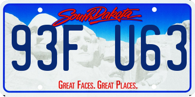 SD license plate 93FU63