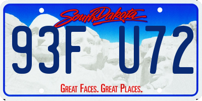 SD license plate 93FU72