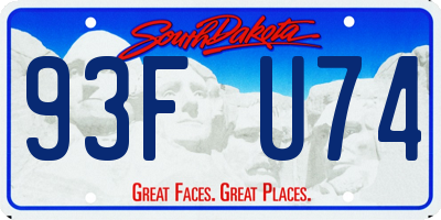 SD license plate 93FU74