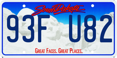 SD license plate 93FU82
