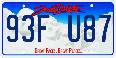 SD license plate 93FU87