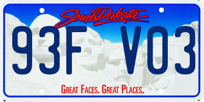 SD license plate 93FV03