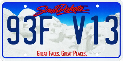 SD license plate 93FV13