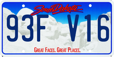SD license plate 93FV16