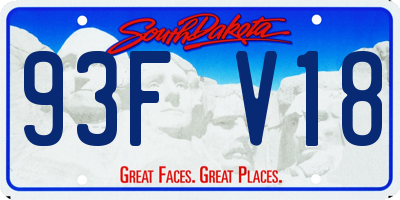 SD license plate 93FV18