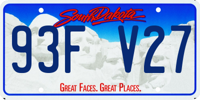 SD license plate 93FV27