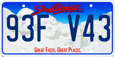 SD license plate 93FV43