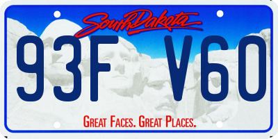 SD license plate 93FV60
