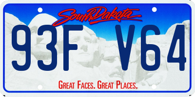 SD license plate 93FV64