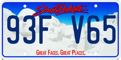 SD license plate 93FV65