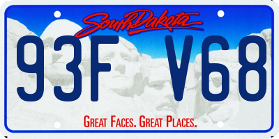 SD license plate 93FV68