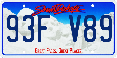 SD license plate 93FV89