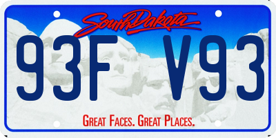 SD license plate 93FV93