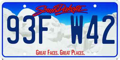 SD license plate 93FW42