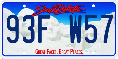SD license plate 93FW57