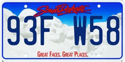 SD license plate 93FW58