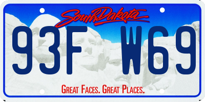 SD license plate 93FW69