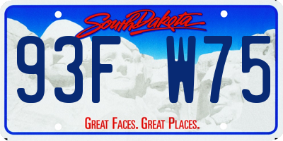 SD license plate 93FW75